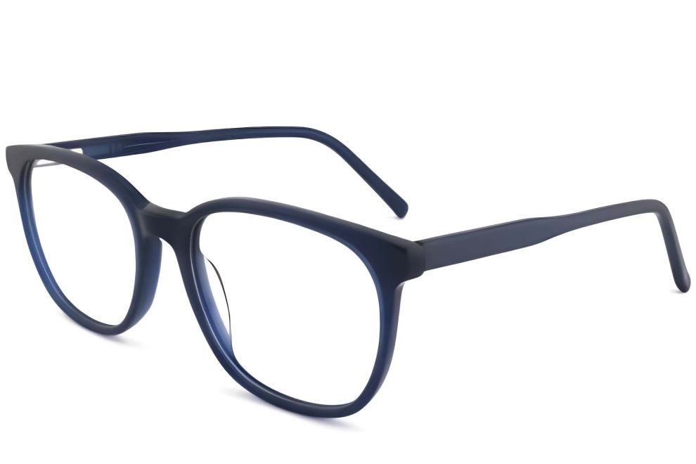 Lunettes ovales en acétate bleu #BS2012-0303