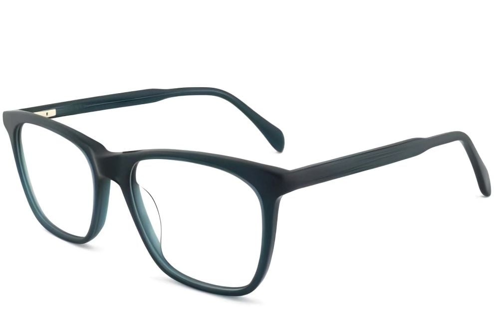 Rectangular Green Acetate Glasses #BS2012-0319