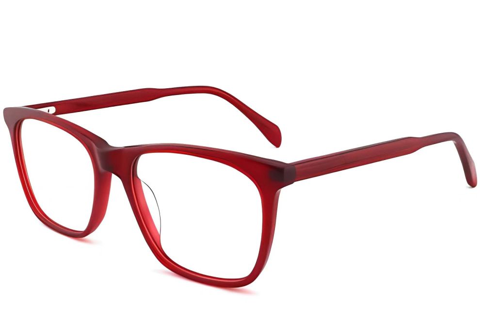 Verres rectangulaires en acétate rouge #BS2012-0320