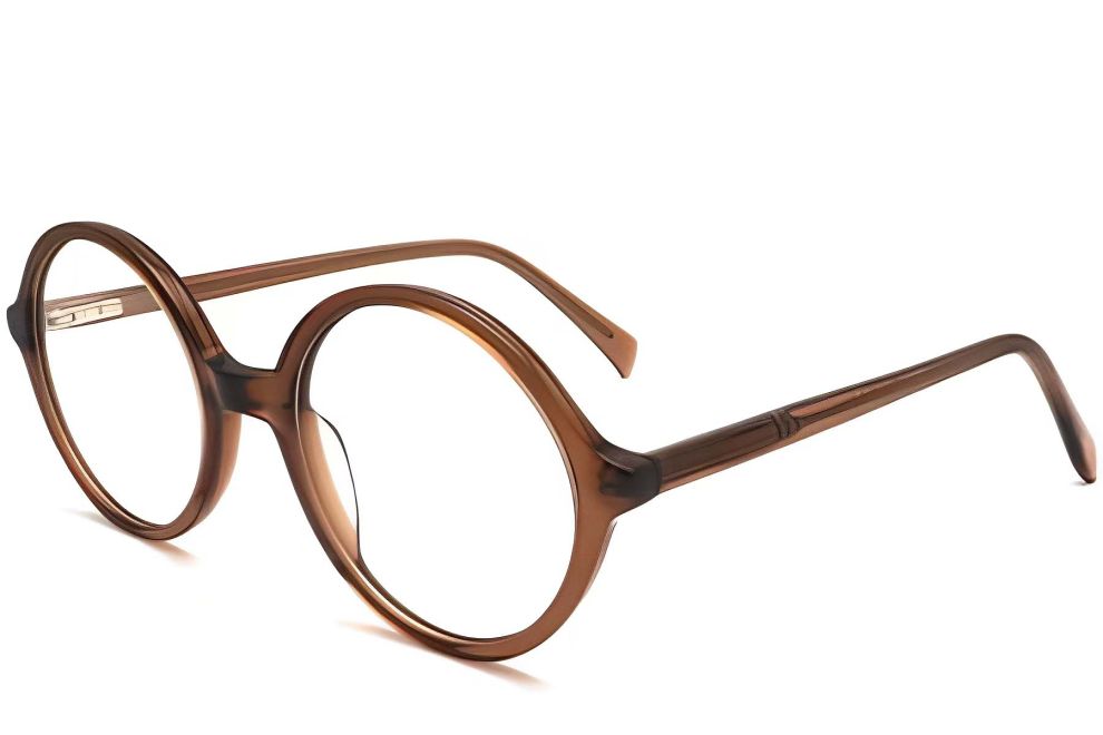 Runde braune Acetatbrille #BS2012-0326