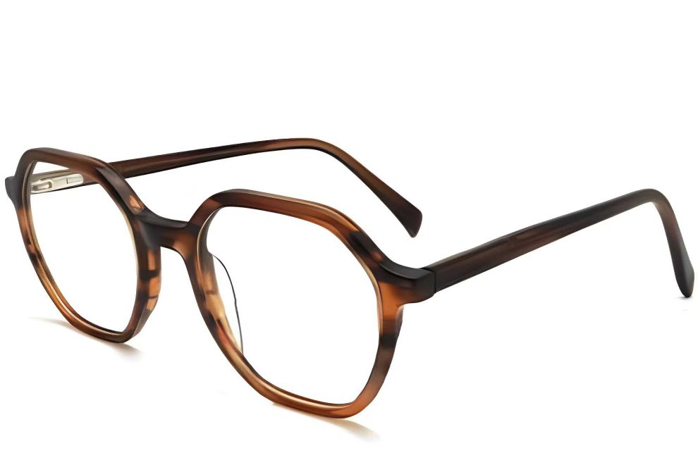 Geometrische Schildpatt-Acetatbrille #BS2012-0331