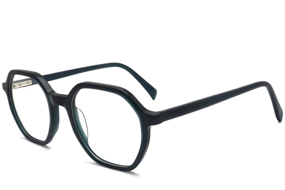 Geometrische grüne Acetatbrille #BS2012-0332