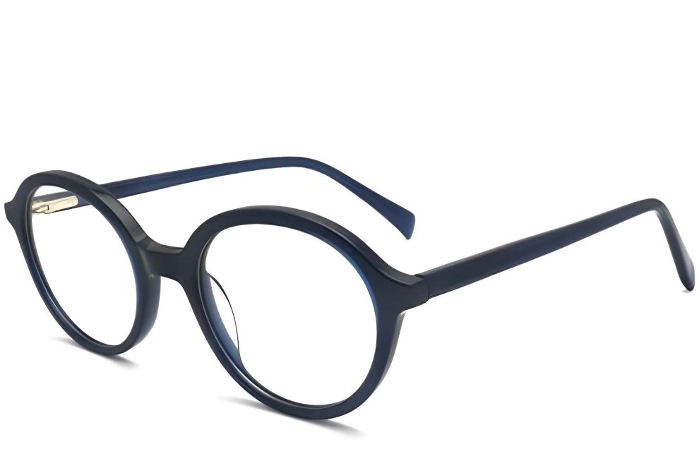 Ovale blaue Acetatbrille #BS2012-0336