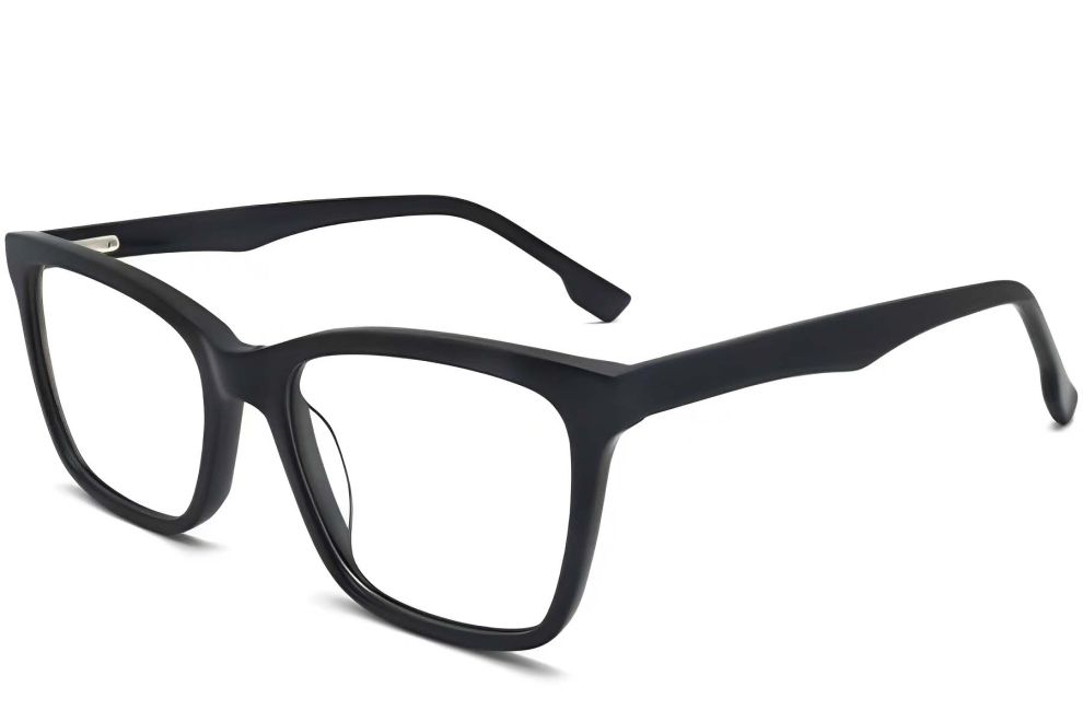 Rectangular Black Acetate Glasses #BS2012-0340