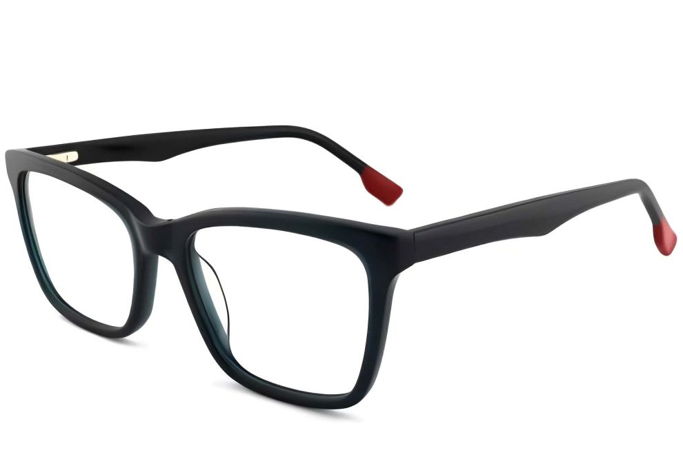 Rectangular Green Acetate Glasses #BS2012-0343