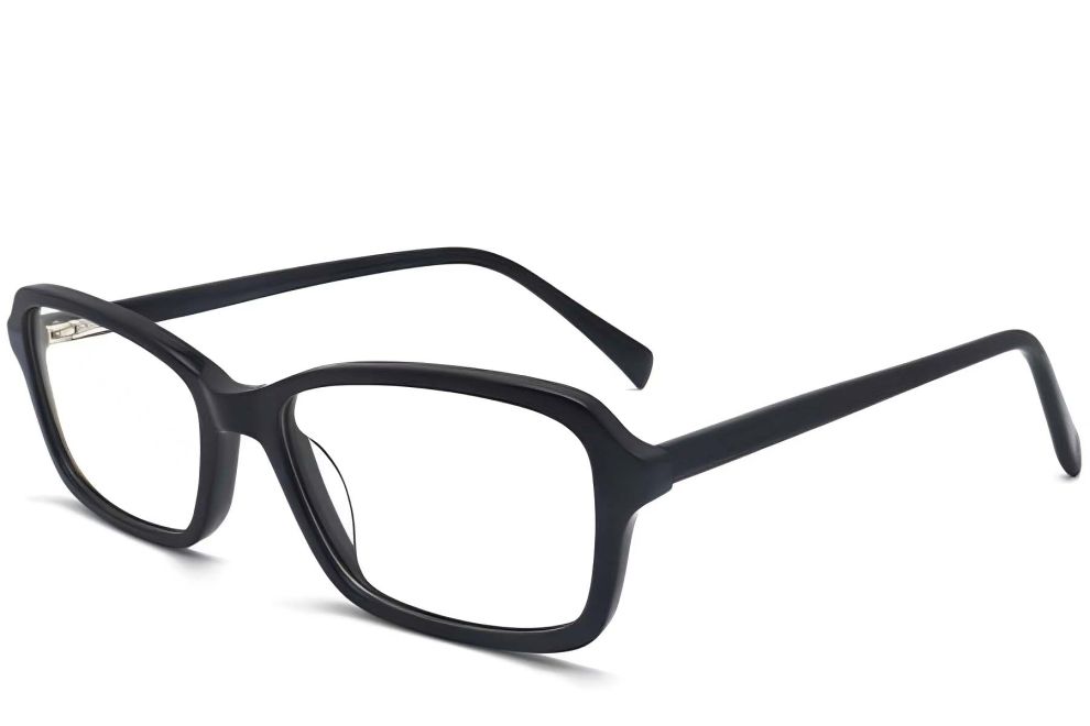 Rectangular Black Acetate Glasses #BS2012-0345