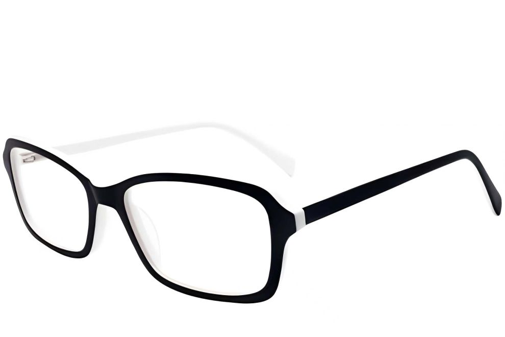 Rechteckige weiße Acetatbrille #BS2012-0348