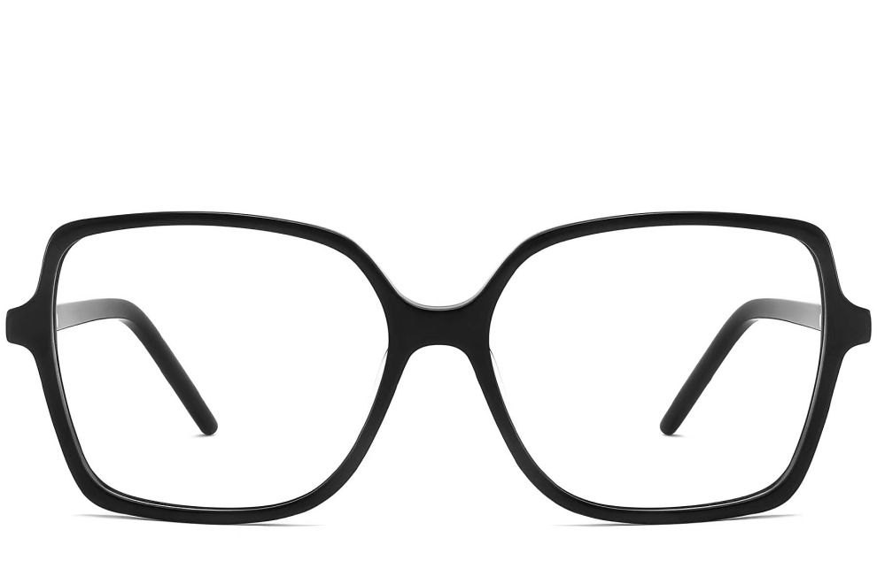 Rectangular Black Acetate Glasses #BS2012-0351
