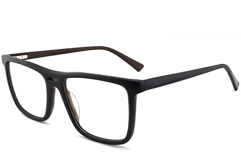 Rectangular Black Acetate Glasses #BS2012-0367