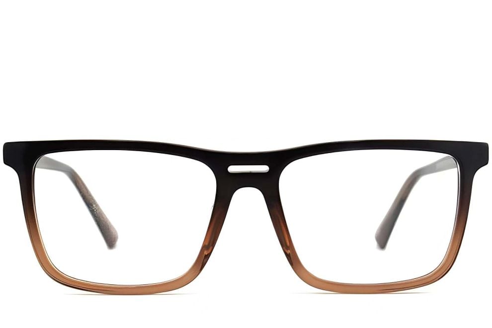 Rectangular Brown Acetate Glasses #BS2012-0369