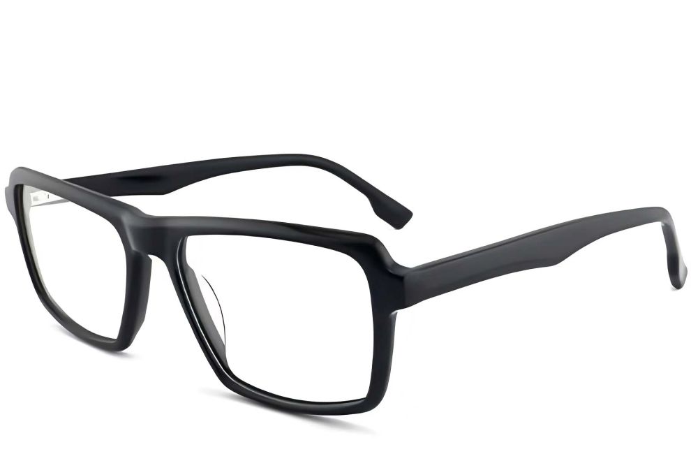 Rectangular Black Acetate Glasses #BS2012-0375