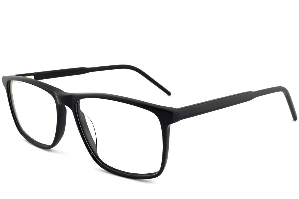 Gafas rectangulares de acetato negro #BS2012-0385