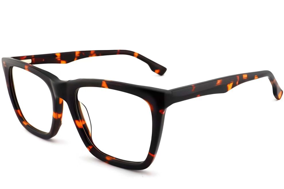 Rechteckige Schildpatt-Acetatbrille #BS2012-0400