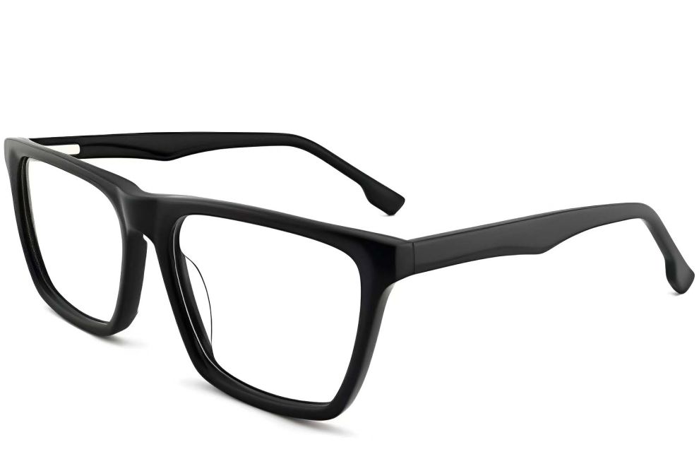 Rectangular Black Acetate Glasses #BS2012-0401