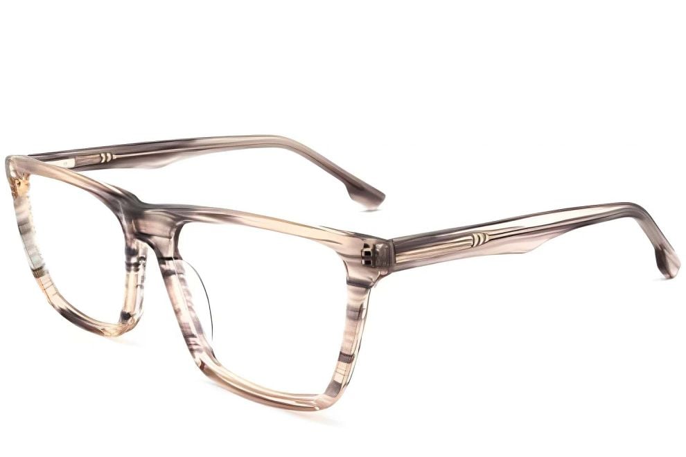 Rectangular Grey Acetate Glasses #BS2012-0405
