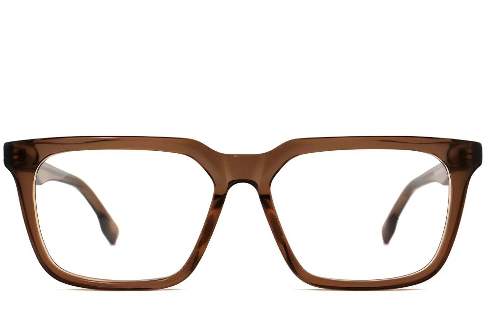 Rectangular Brown Acetate Glasses #BS2012-0407