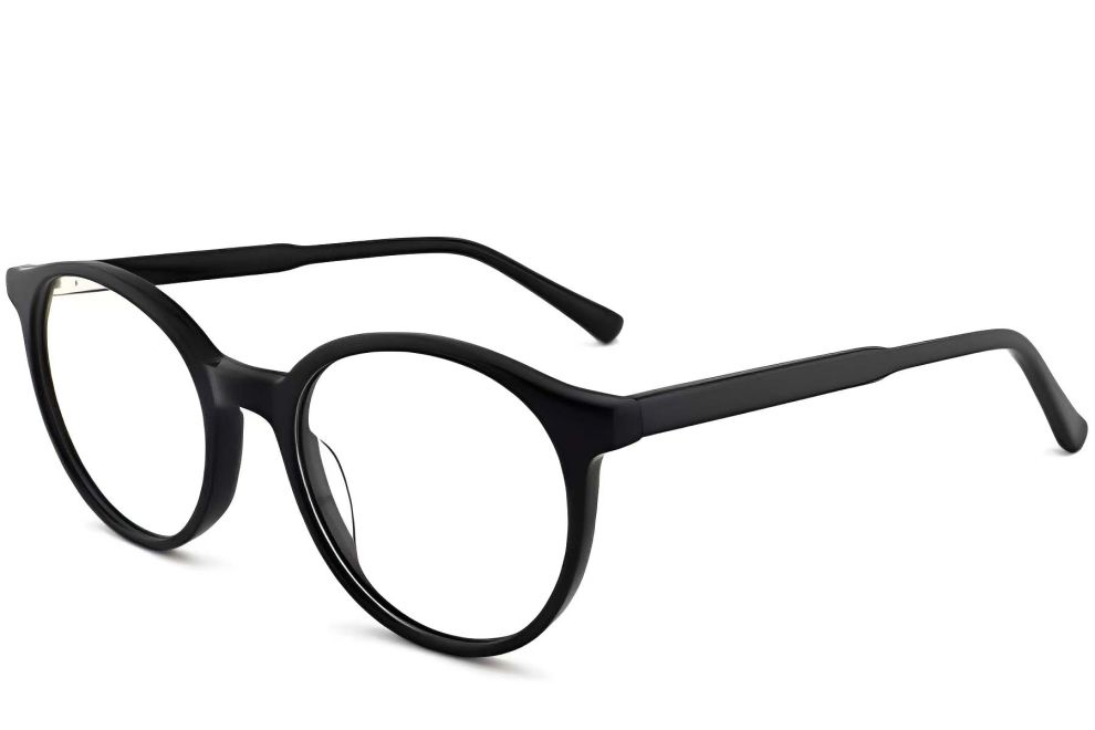 Ovale schwarze Acetatbrille #BS2012-0411