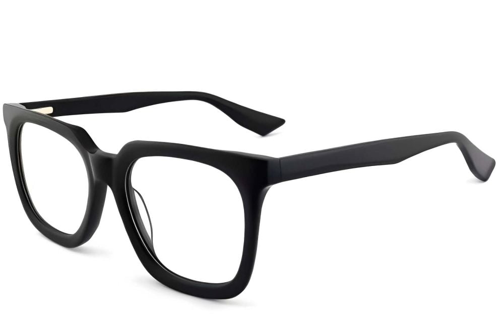 Rectangular Black Acetate Glasses #BS2012-0416