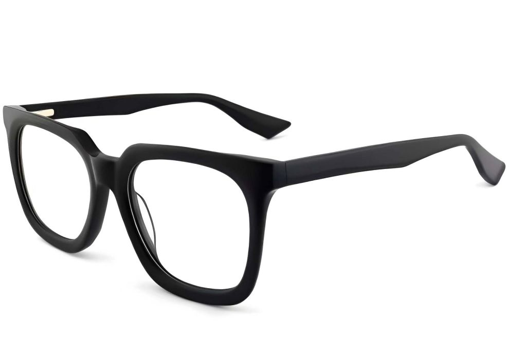 Rectangular Black Acetate Glasses #BS2012-0416