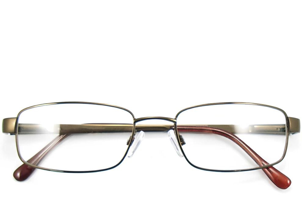 Rectangular Brown Metal Glasses #BS2012-0427