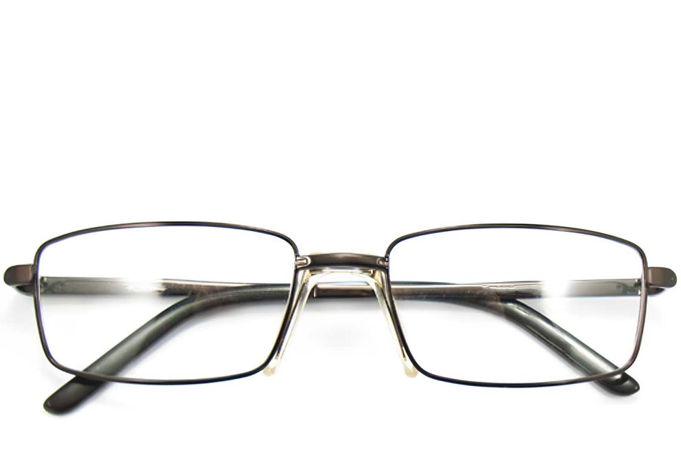 Rectangular Grey Metal Glasses #BS2012-0433