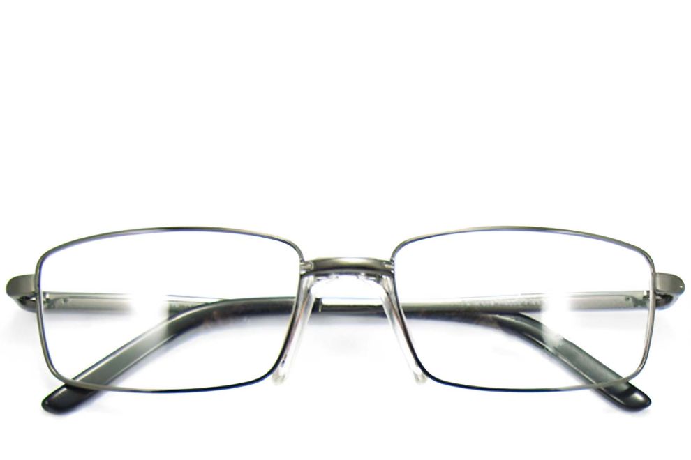 Rechteckige braune Metallbrille #BS2012-0434