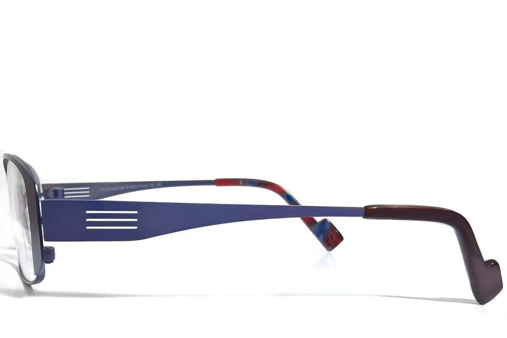 Lunettes ovales en métal bleu #BS2012-0437