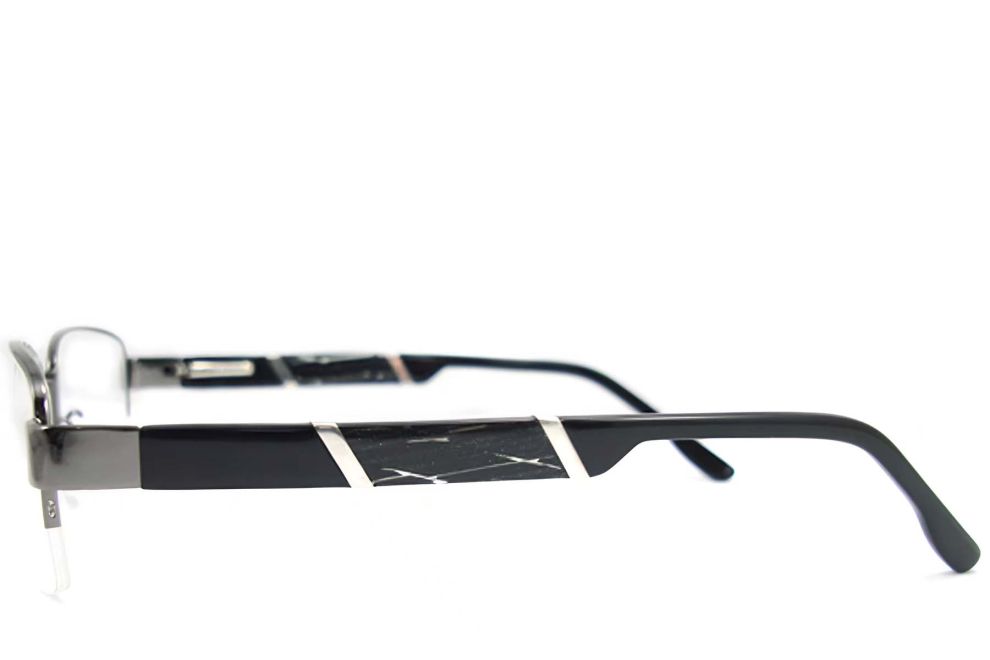 Lunettes demi-cerclées en métal gris #BS2012-0439