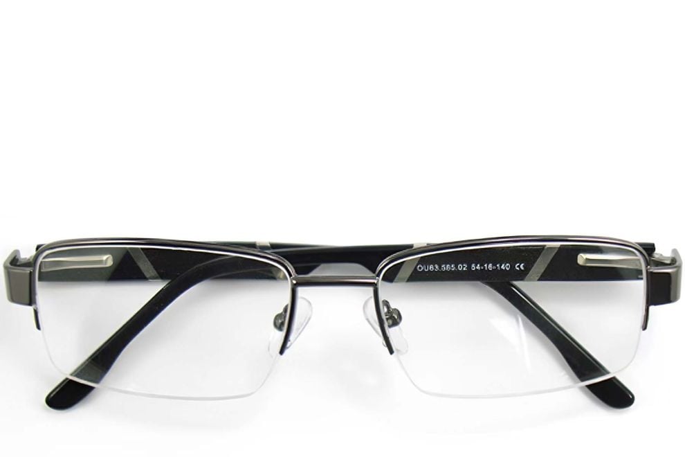 Semi-rimless Grey Metal Glasses #BS2012-0439