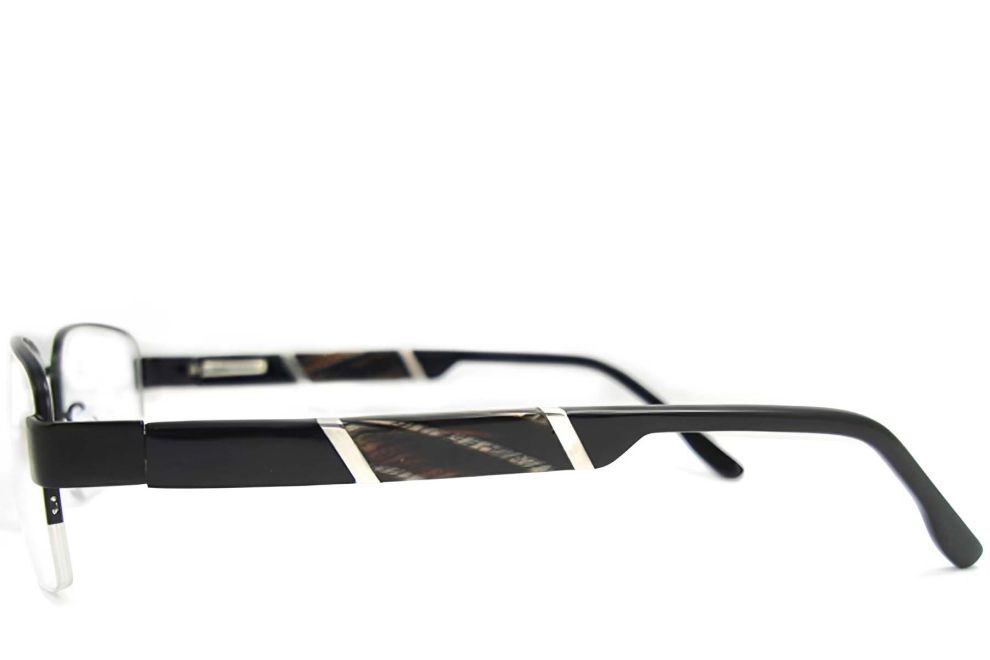 Halbrandlose schwarze Metallbrille #BS2012-0440