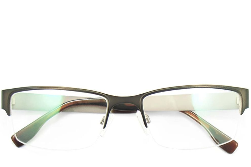 Semi-rimless Silver Metal Glasses #BS2012-0441