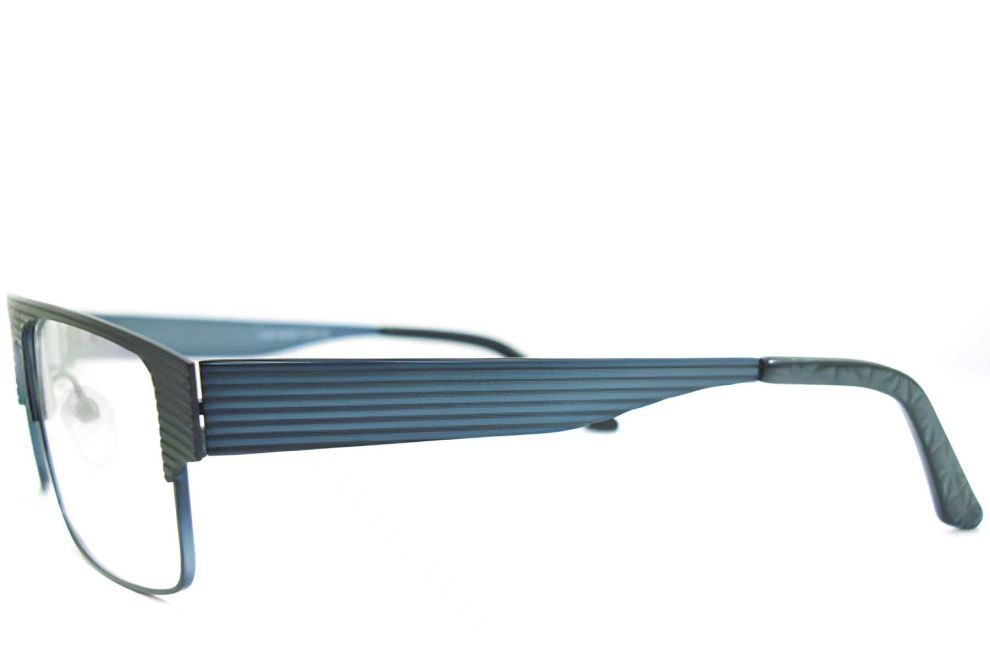 Rechteckige blaue Metallbrille #BS2012-0445