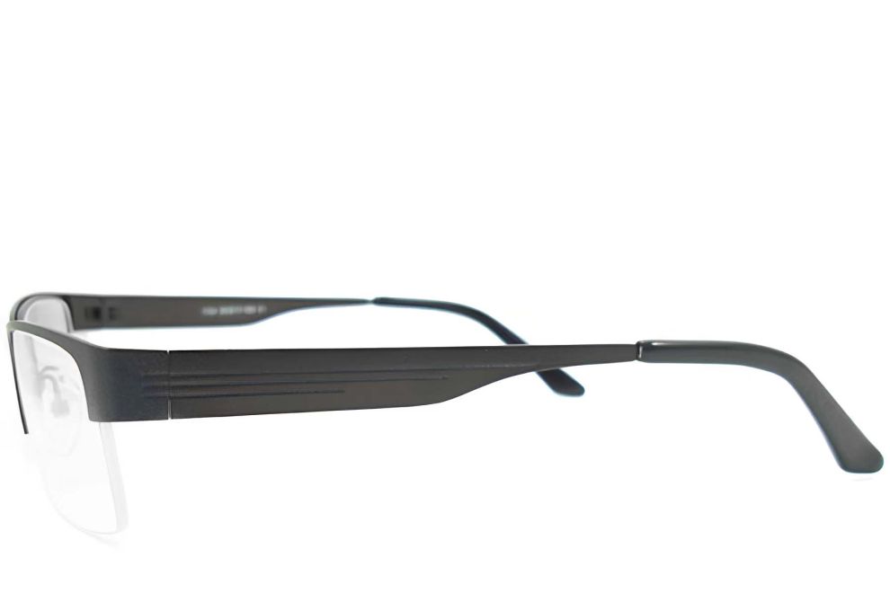 Halbrandlose schwarze Metallbrille #BS2012-0447
