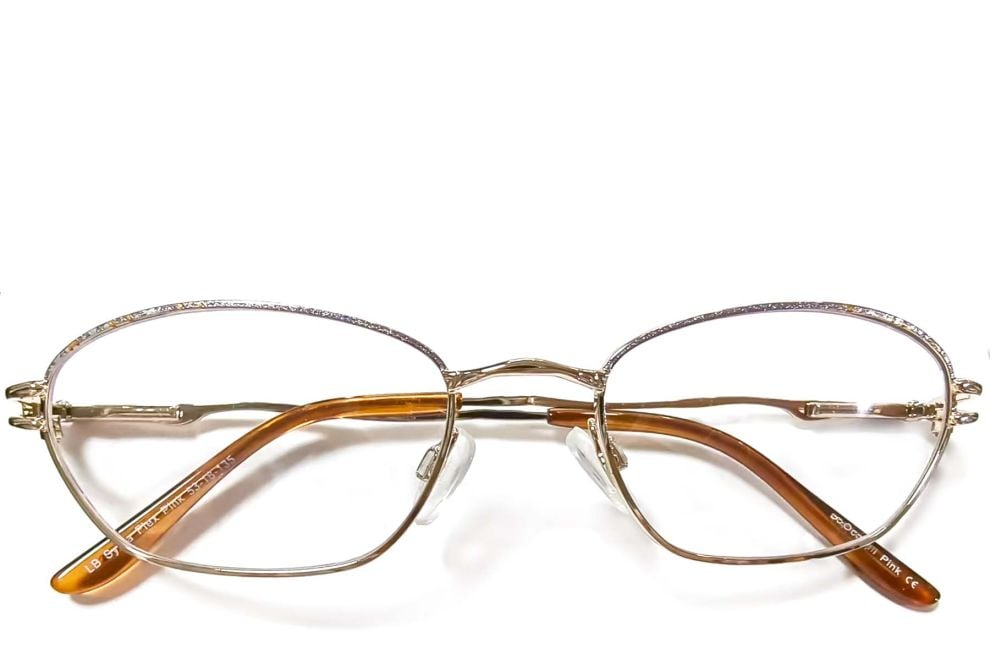 Oval Pink Metal Glasses #BS2012-0456
