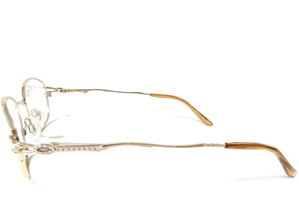 Oval Brown Metal Glasses #BS2012-0457