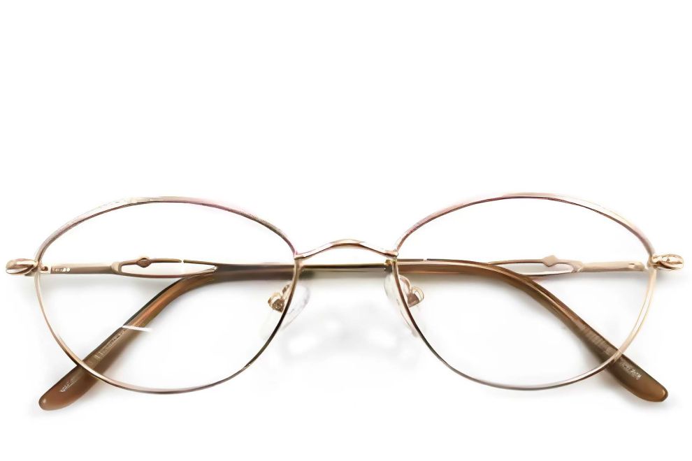Oval Golden Metal Glasses #BS2012-0458