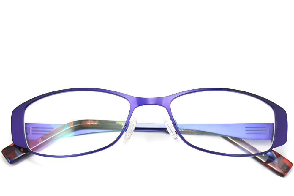 Rechteckige blaue Metallbrille #BS2012-0462