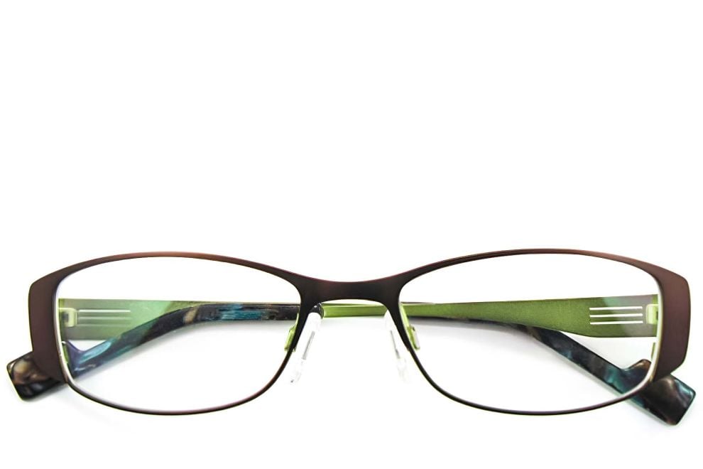 Rectangular Green Metal Glasses #BS2012-0464