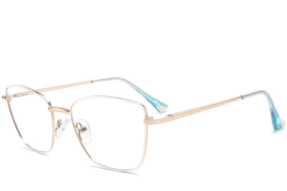 Gafas de metal blanco con forma de mariposa #BS2425-0016
