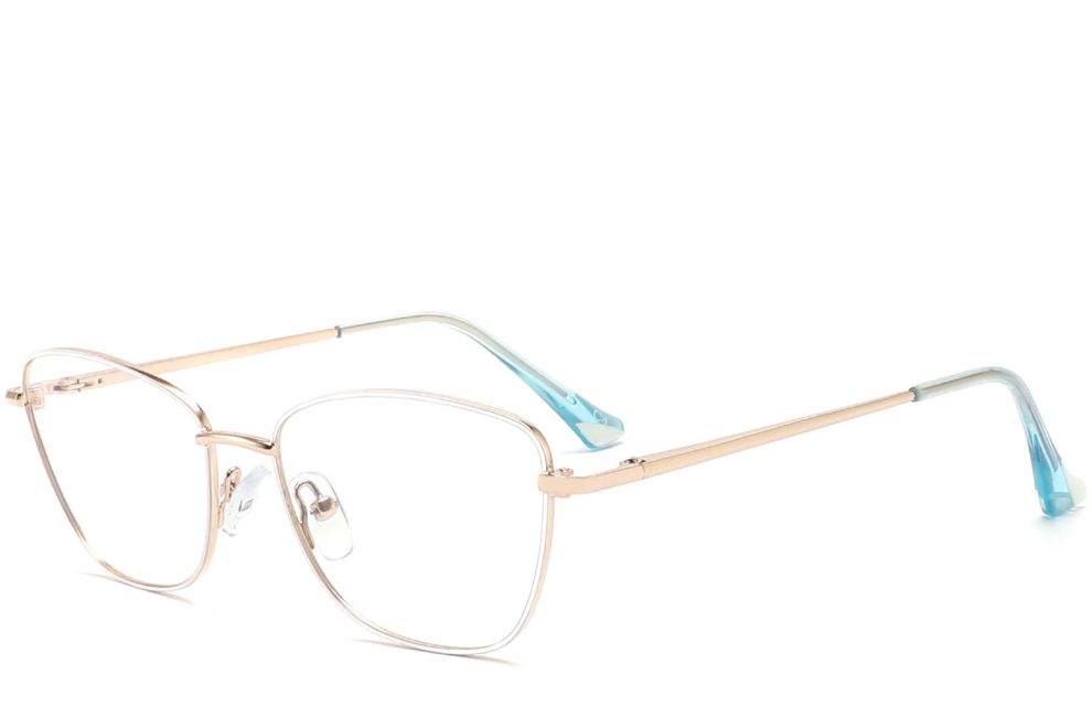 Gafas de metal blanco con forma de mariposa #BS2425-0022