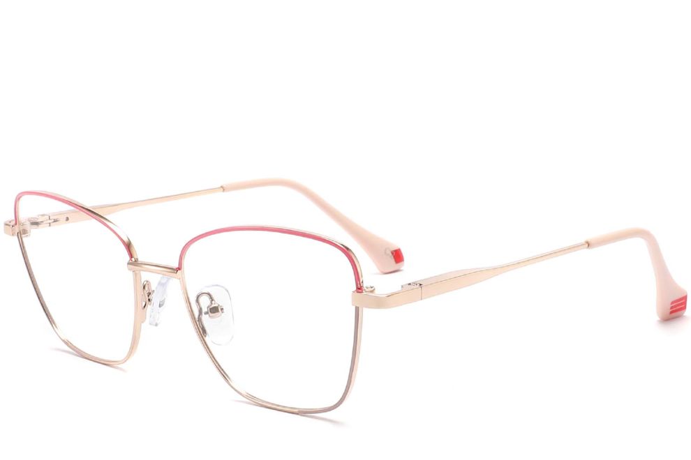Schmetterlings-rote Metallbrille #BS2425-0026