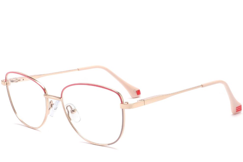 Lunettes papillon en métal rouge #BS2425-0033