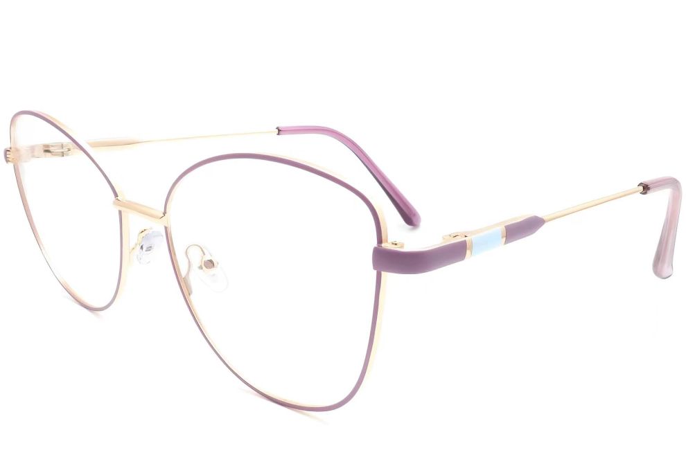 Gafas de metal morado con forma de mariposa #BS2425-0098