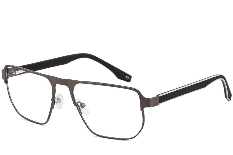 Rectangular White Metal Glasses #BS2425-0101