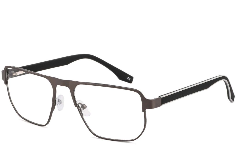Rectangular White Metal Glasses #BS2425-0101