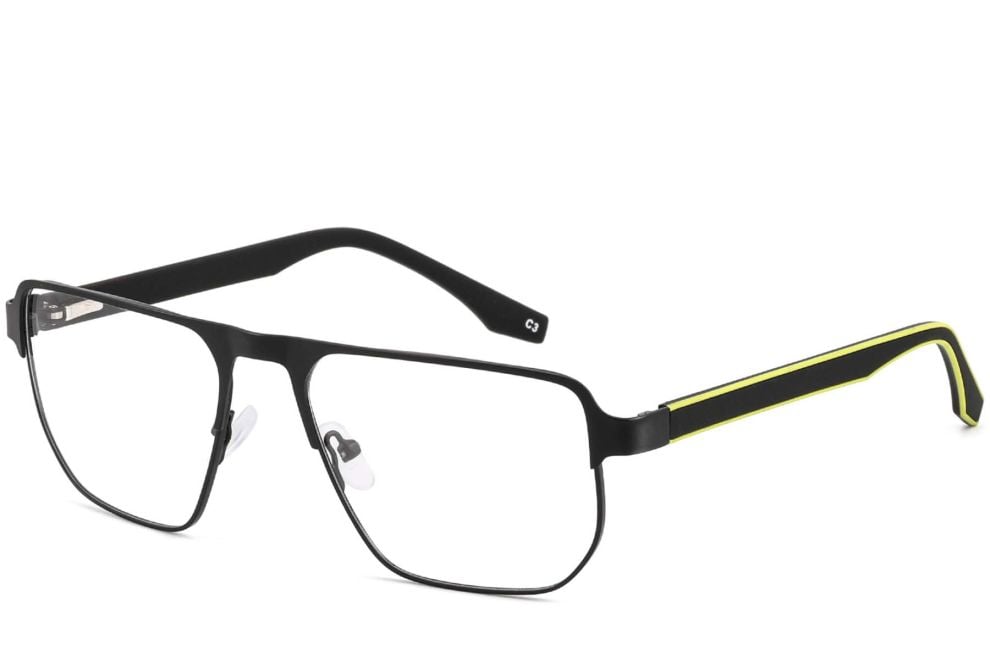 Rectangular Blue Metal Glasses #BS2425-0103