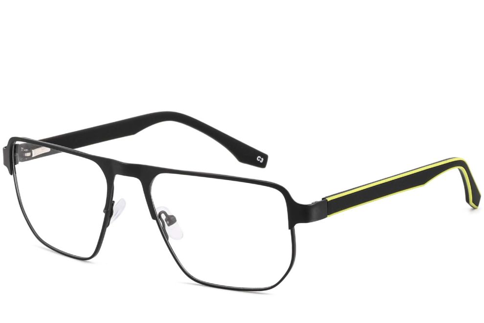 Rechteckige blaue Metallbrille #BS2425-0103