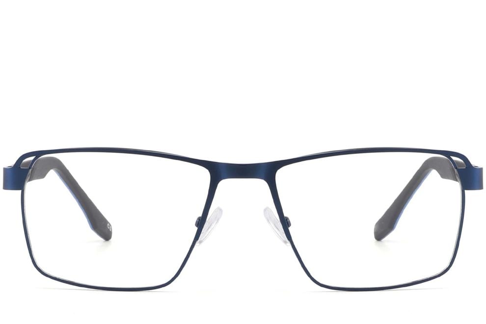 Rectangular Blue Metal Glasses #BS2425-0110