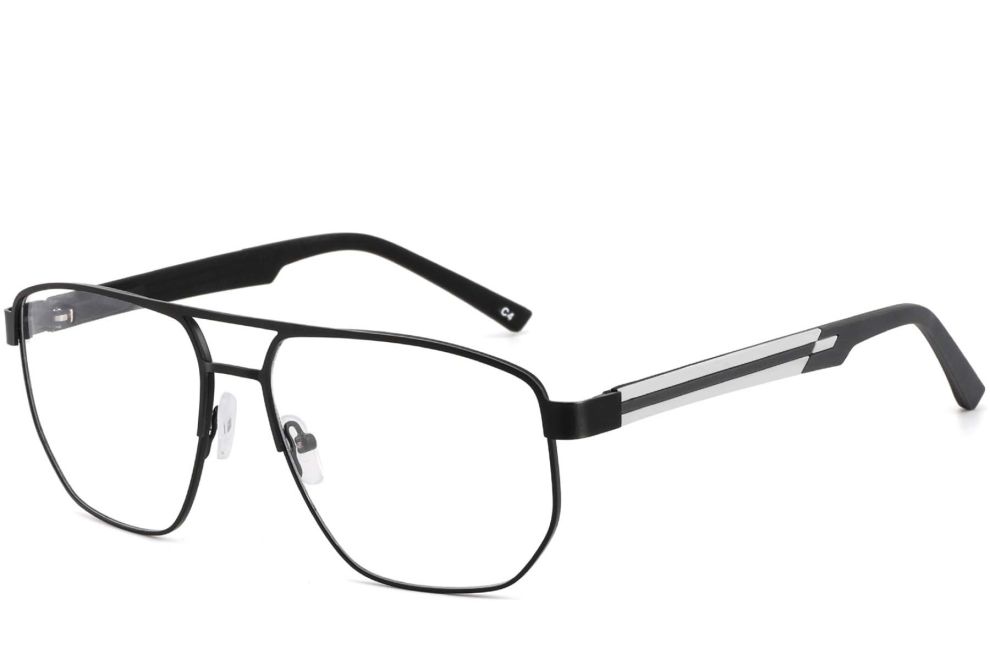 Aviator Grey Metal Glasses #BS2425-0116