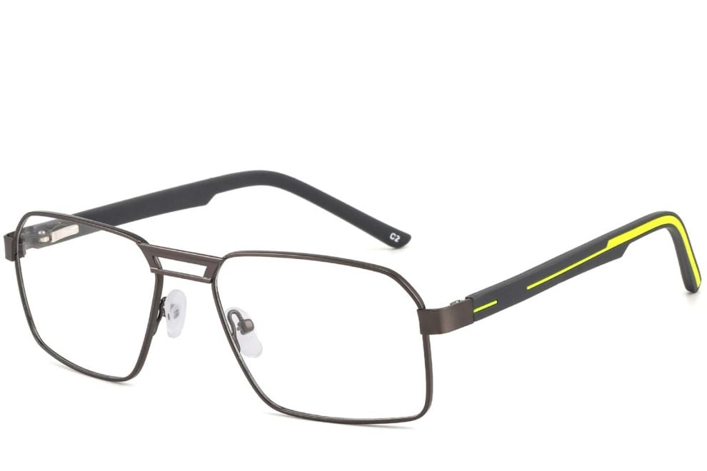 Aviator Yellow Metal Glasses #BS2425-0118